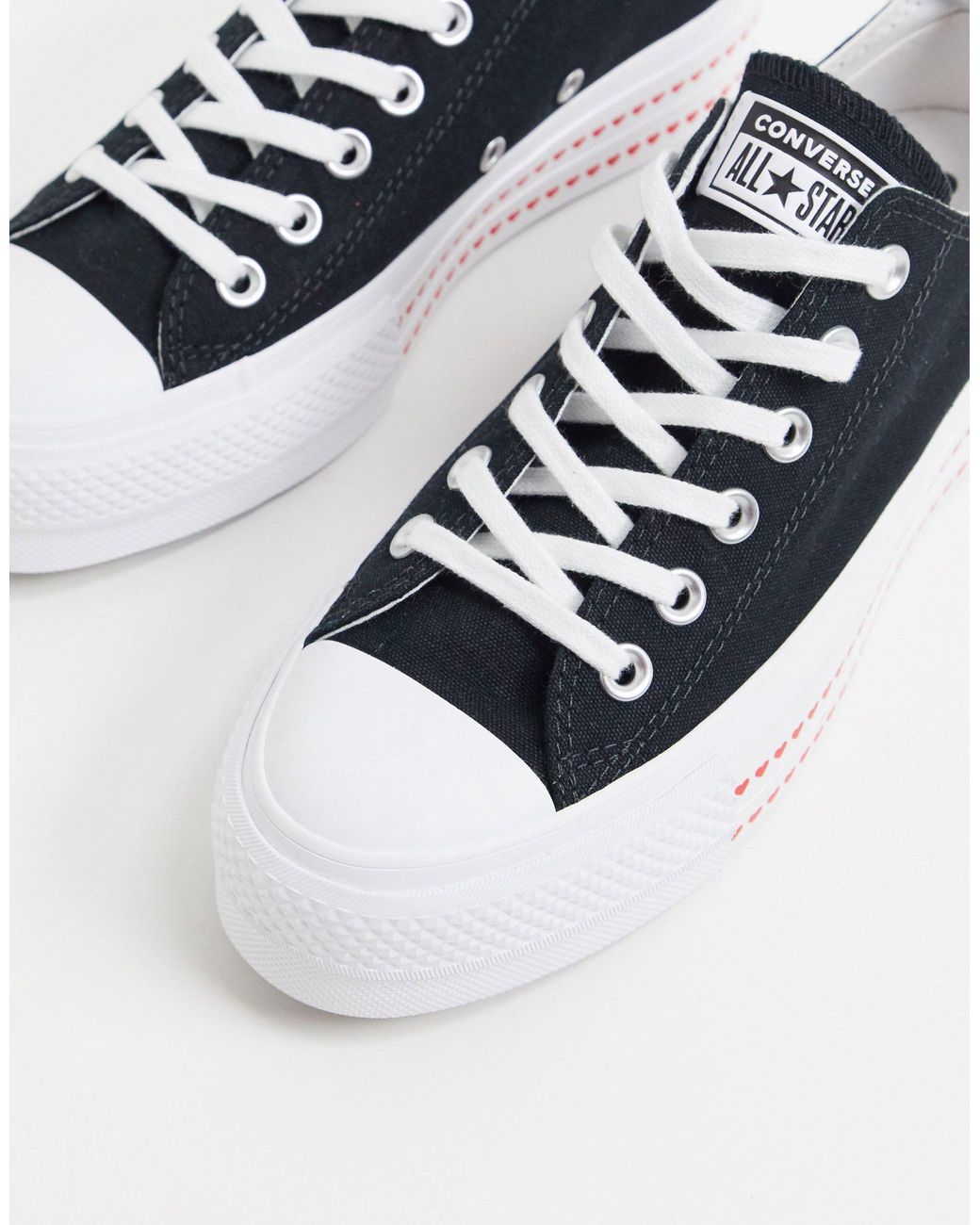 converse black heart trainers