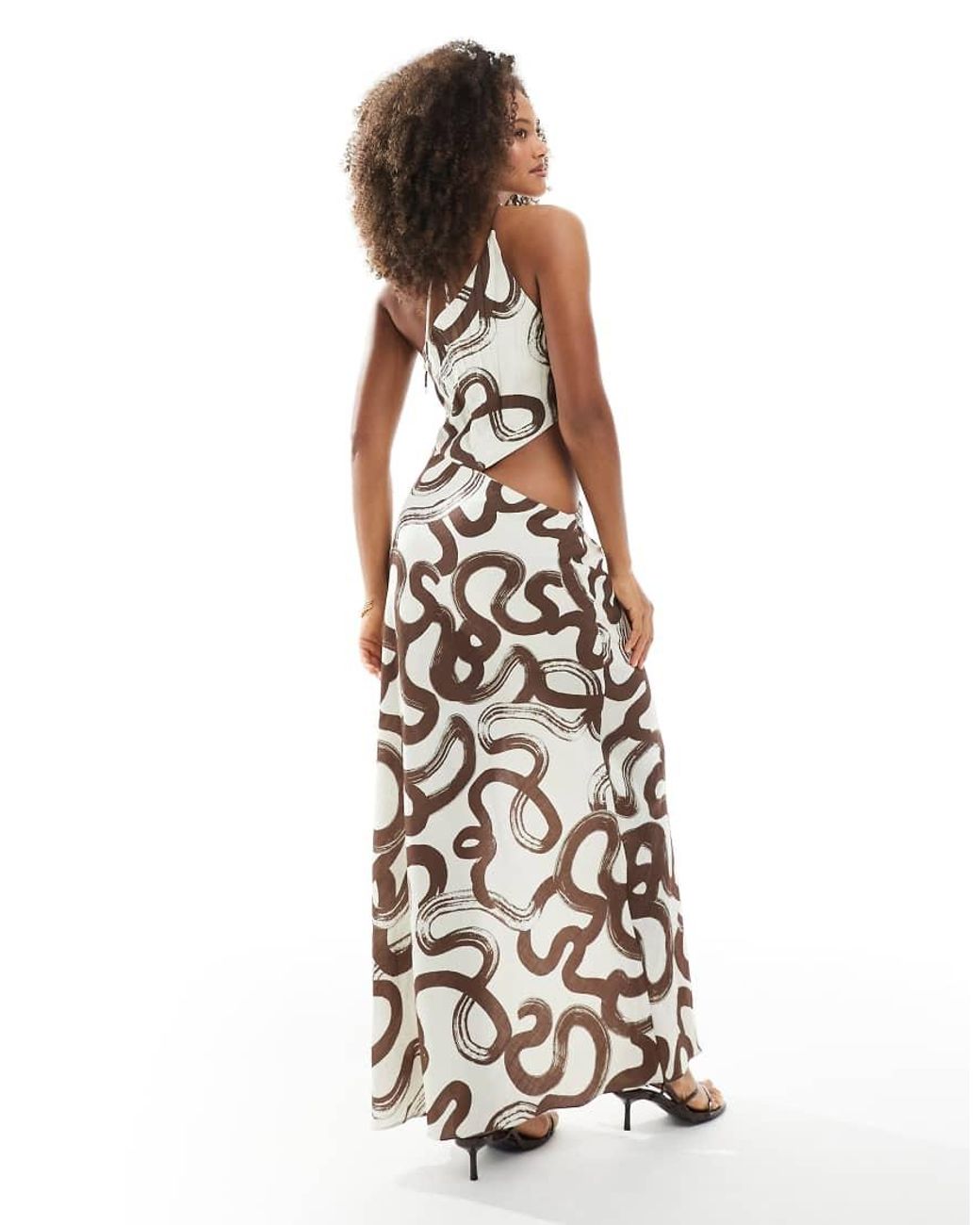 NARRATED White Cut-Out Halterneck Maxi Dress