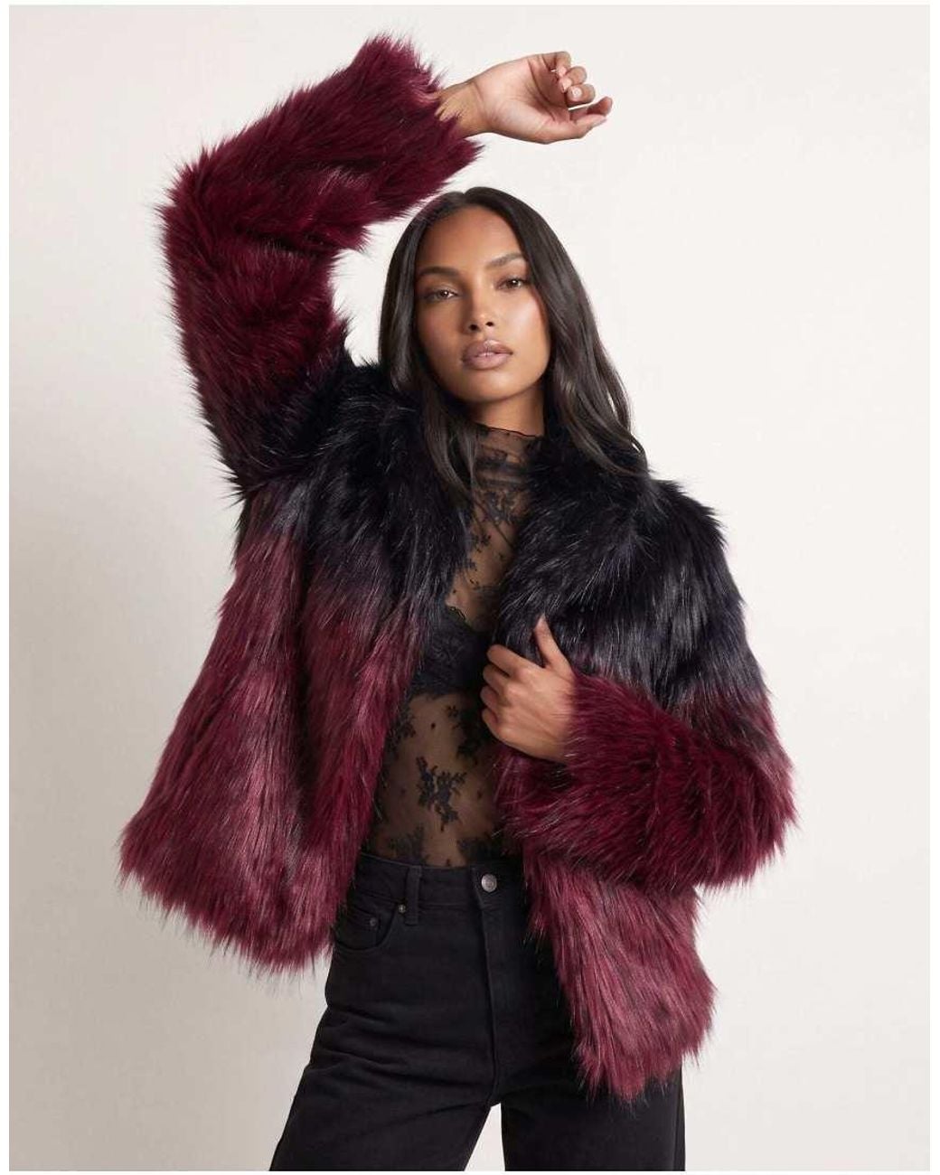 Harry Brown Red Vesper Ombre Fur Coat