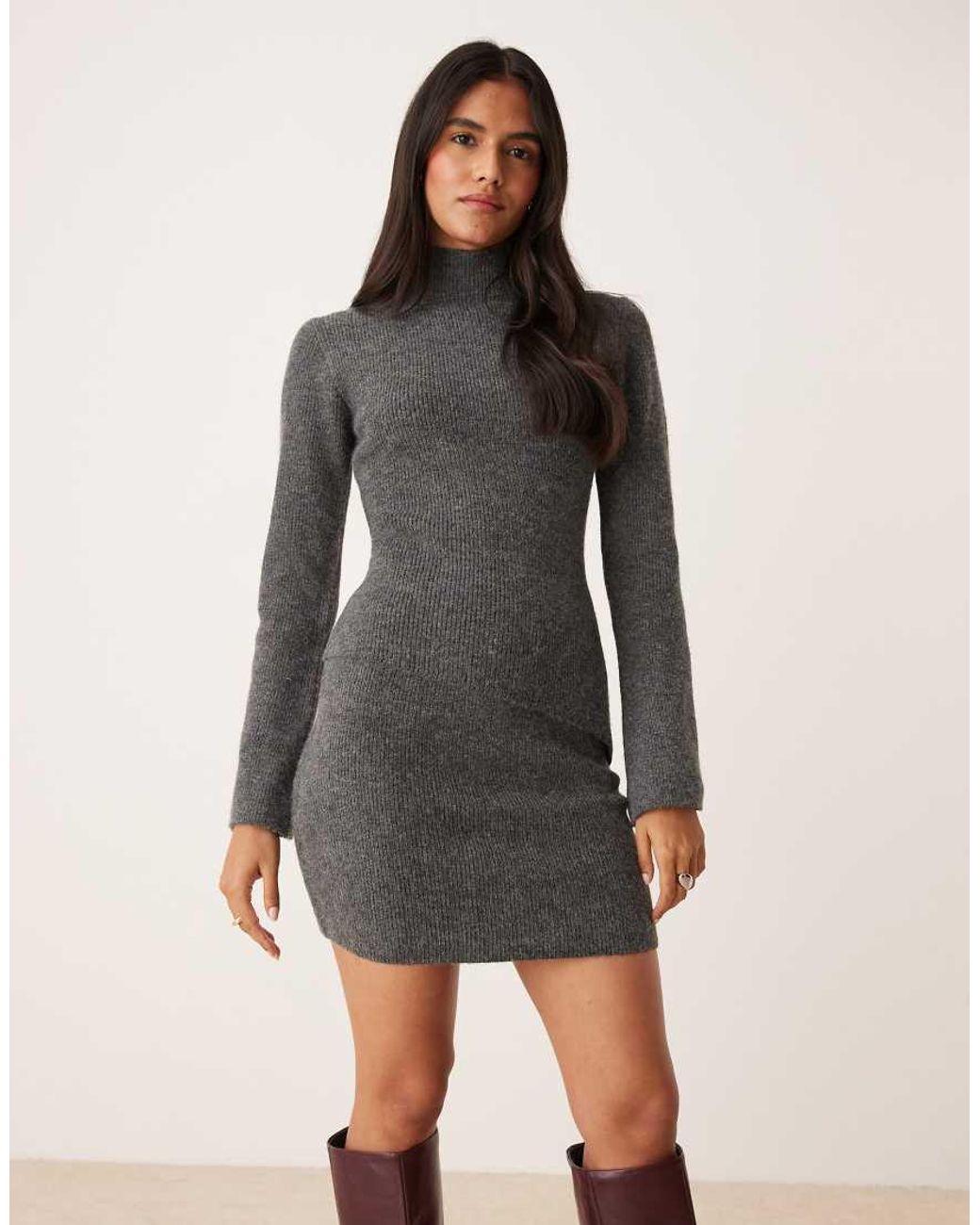 Pretty Lavish Gray Knit Mini Skirt