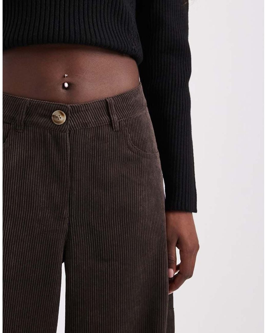 Vero Moda Black Barrel Leg Corduroy Trousers