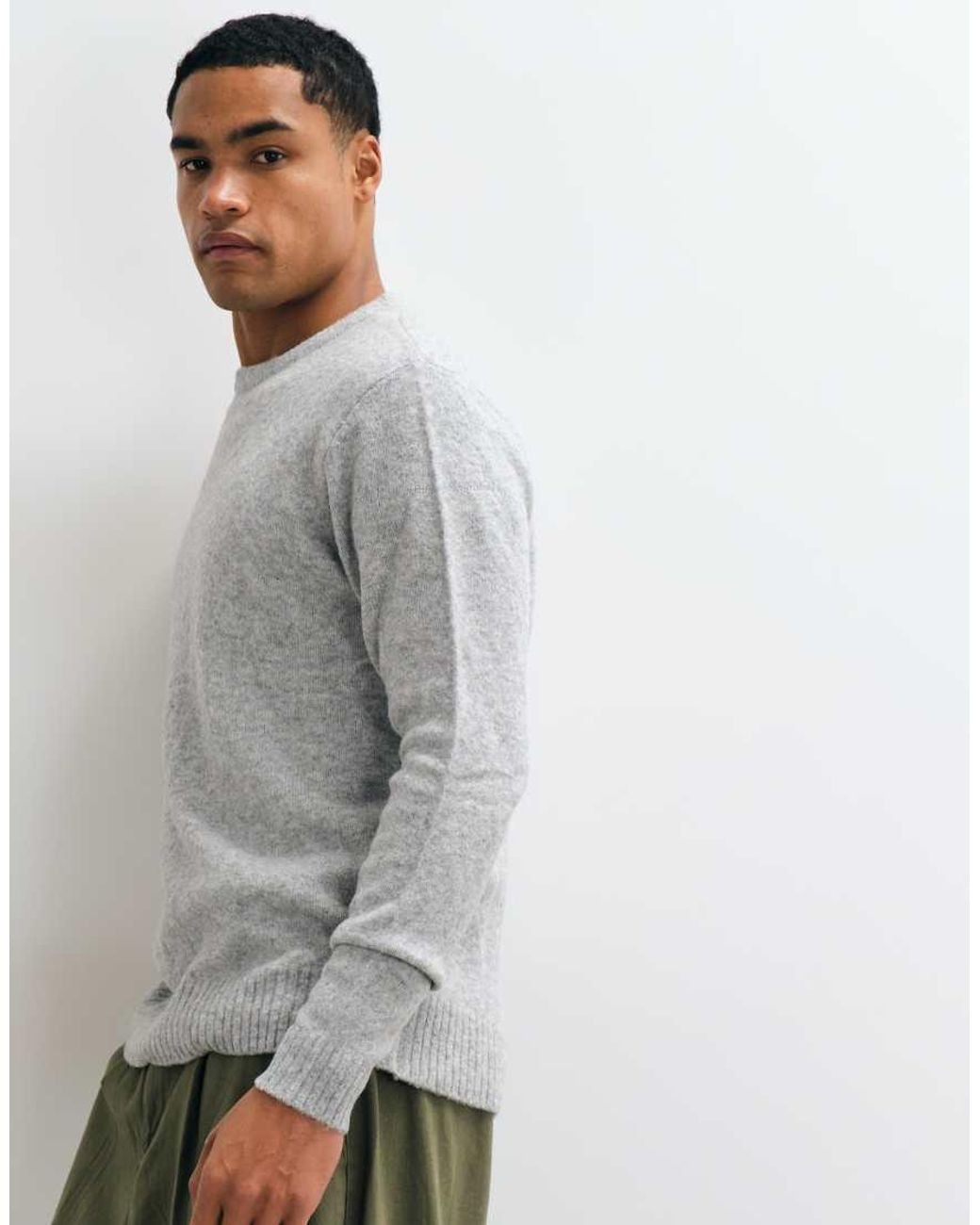 Brave Soul Gray Studio Crew Neck Jumper for men