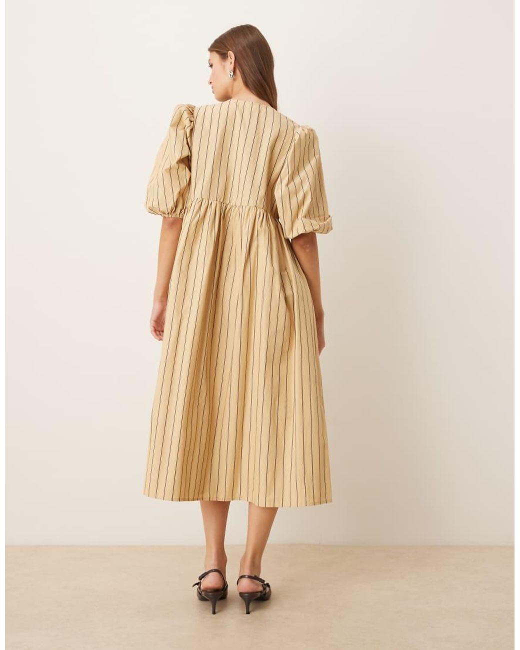 Glamorous Natural Tie-Front Midi-Dress