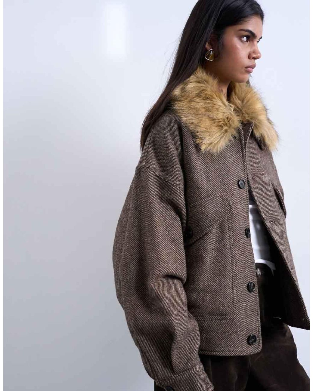 Bomber di TOPSHOP in Brown