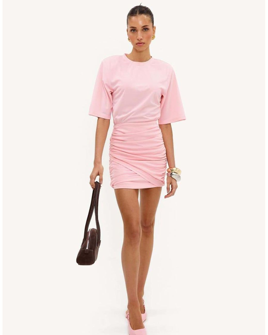 Loavies Pink Simply Perfect Love Dress With Shoulder Pads