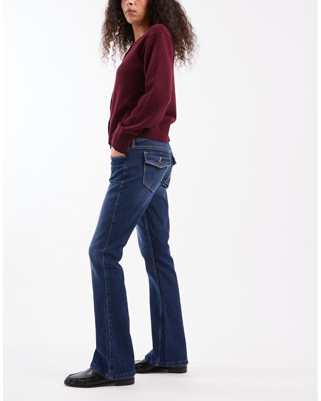 Hollister Red Low Rise Bootcut Jeans