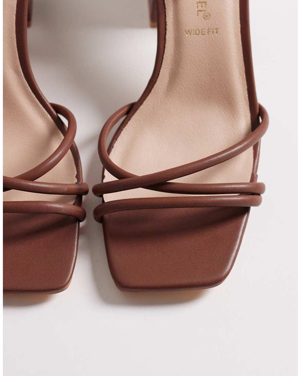 London Rebel Pink Ash Strappy Mid Block Heeled Sandals