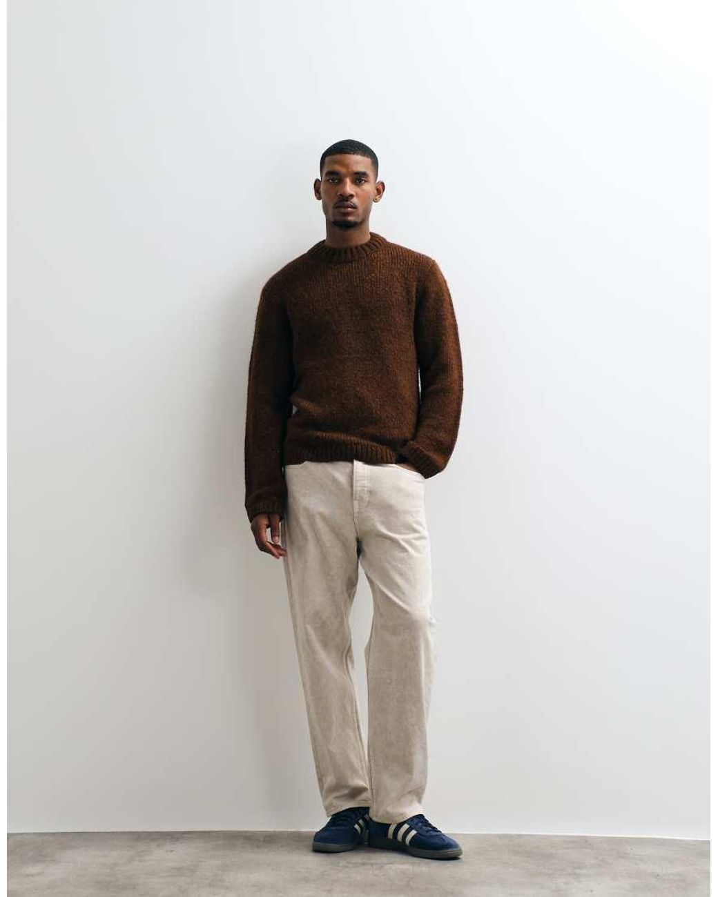Jack & Jones Brown Oversized Knit Jumper for men