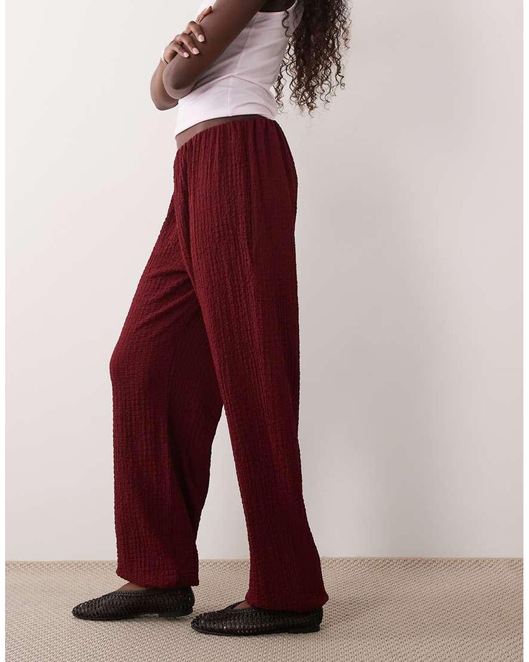 Miss Selfridge Red Wide Leg Balloon Trouser
