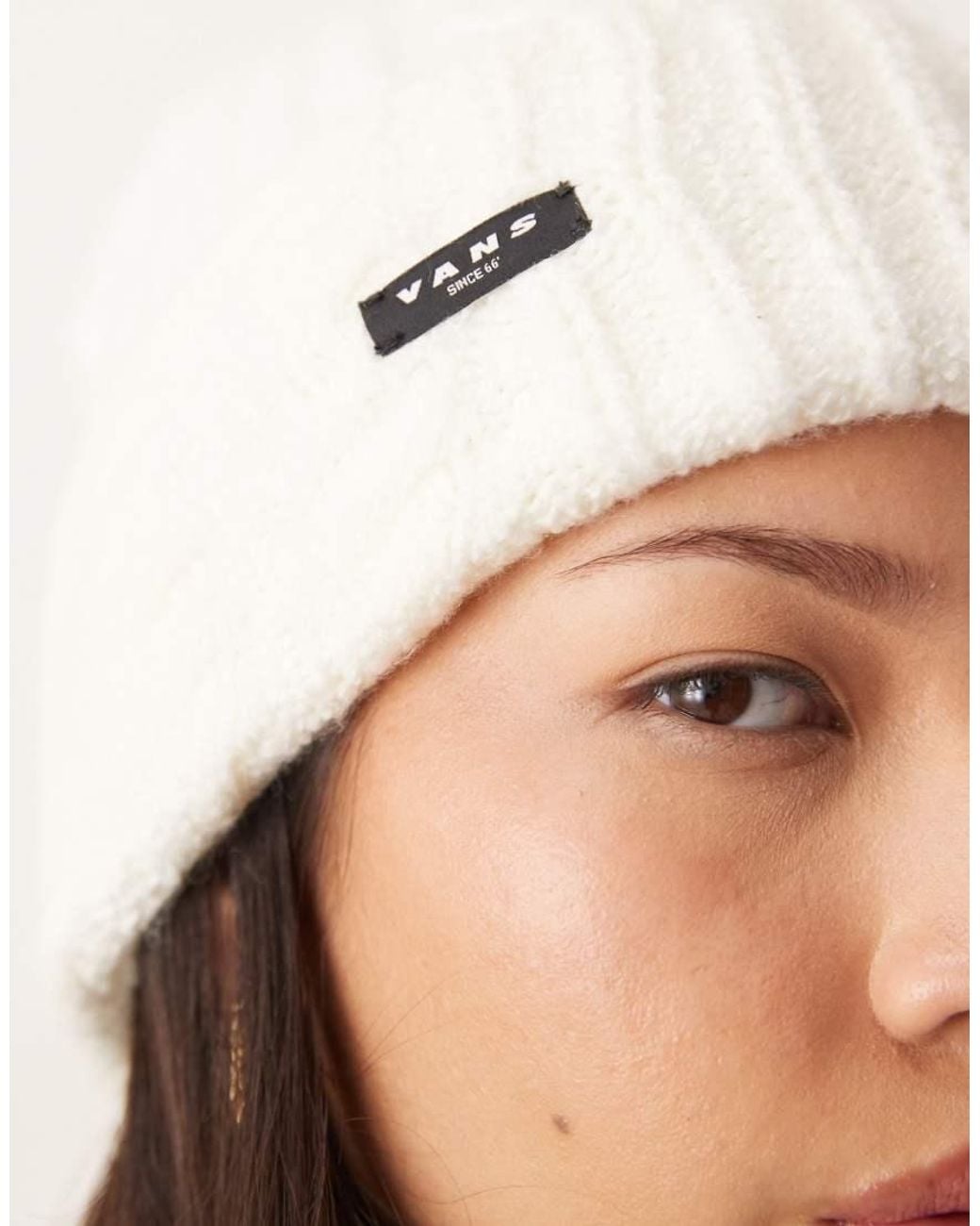 Vans White Revelle Cuff Beanie