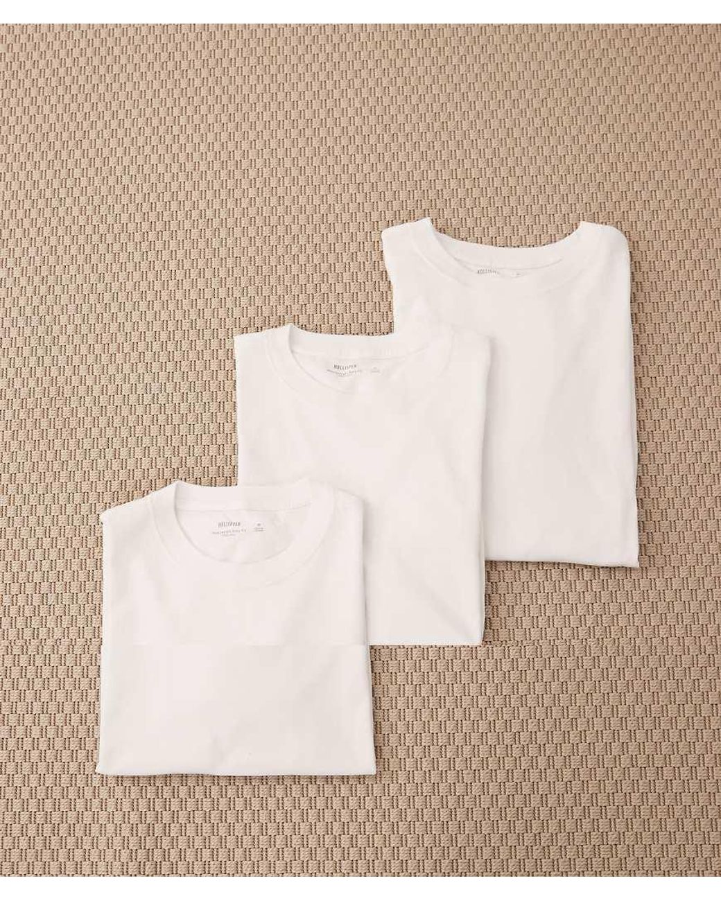 Hollister Natural 3 Pack Classic Short Sleeve T-shirt for men