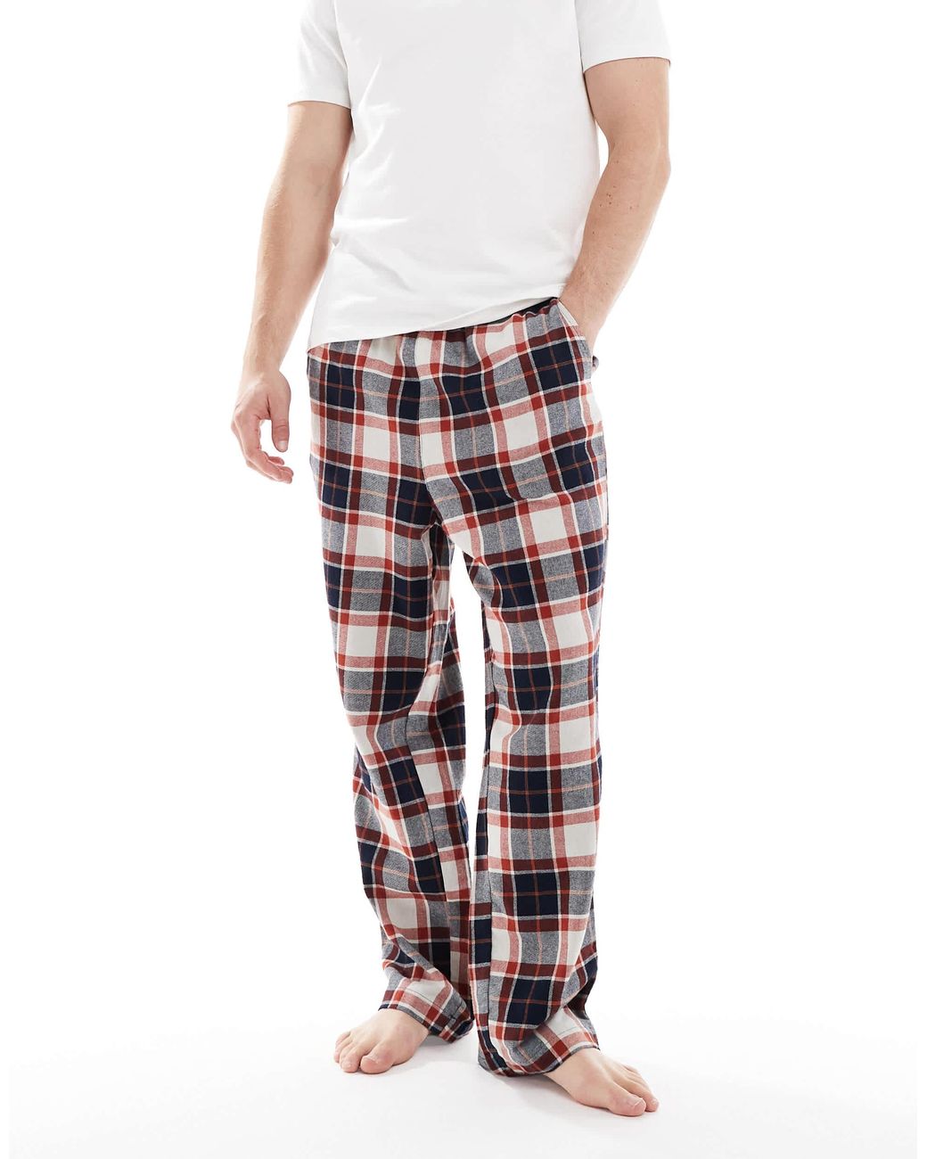 Jack & Jones Red Checked Lounge Pants for men