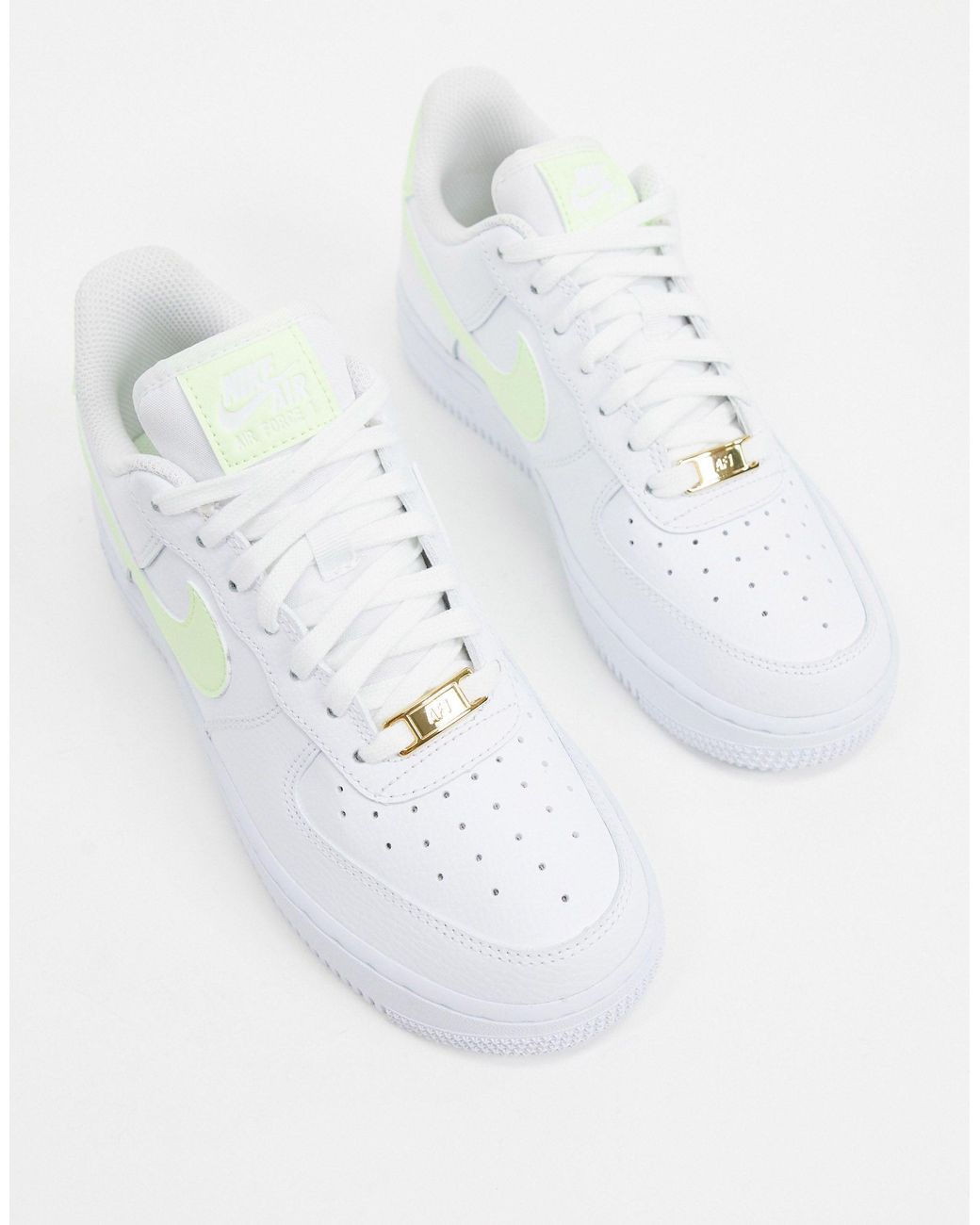 Nike Air Force 1 '07 White And Fluro Green Sneakers | Lyst UK