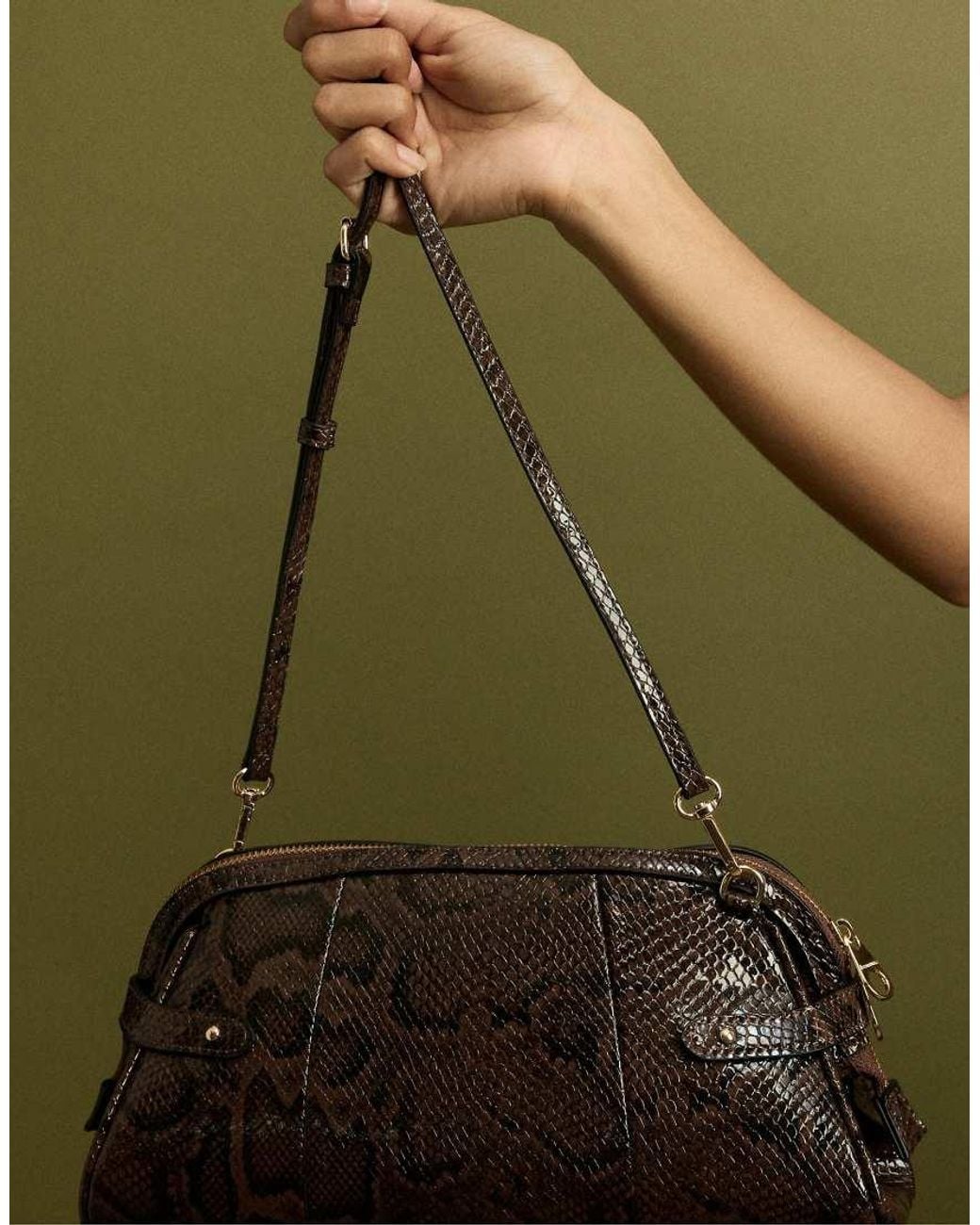 Stradivarius Brown Retro Crossbody Bag