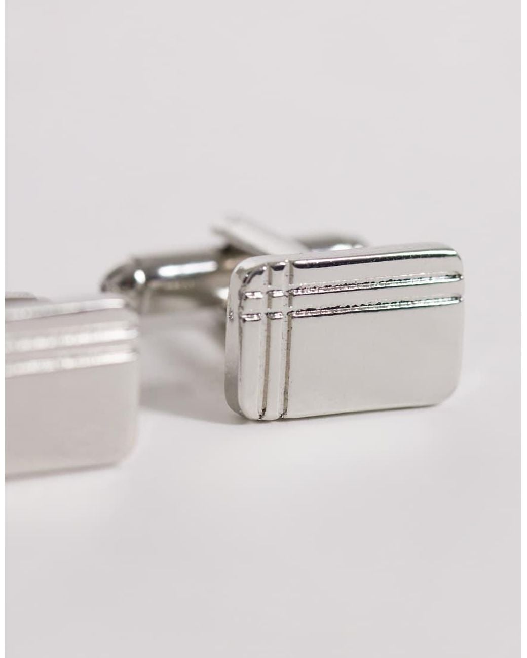 ASOS Natural Engraved Pattern Tie Bar And Cufflink Pack for men
