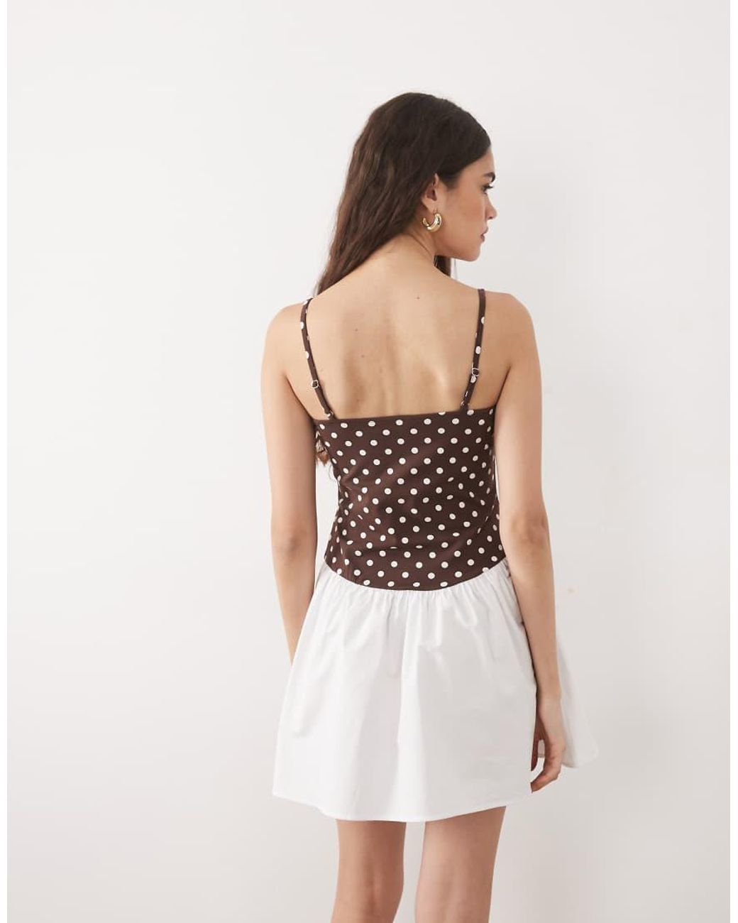 ASOS Natural Cami Square Neck With Dropped Waist Mini Dress