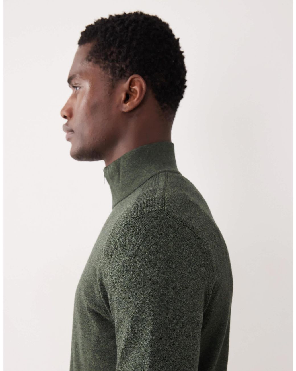 Pull avec col zippé - foncé SELECTED pour homme en coloris Gray