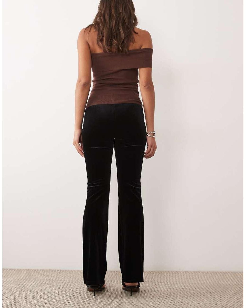 New Look Black Velvet Flare Pant