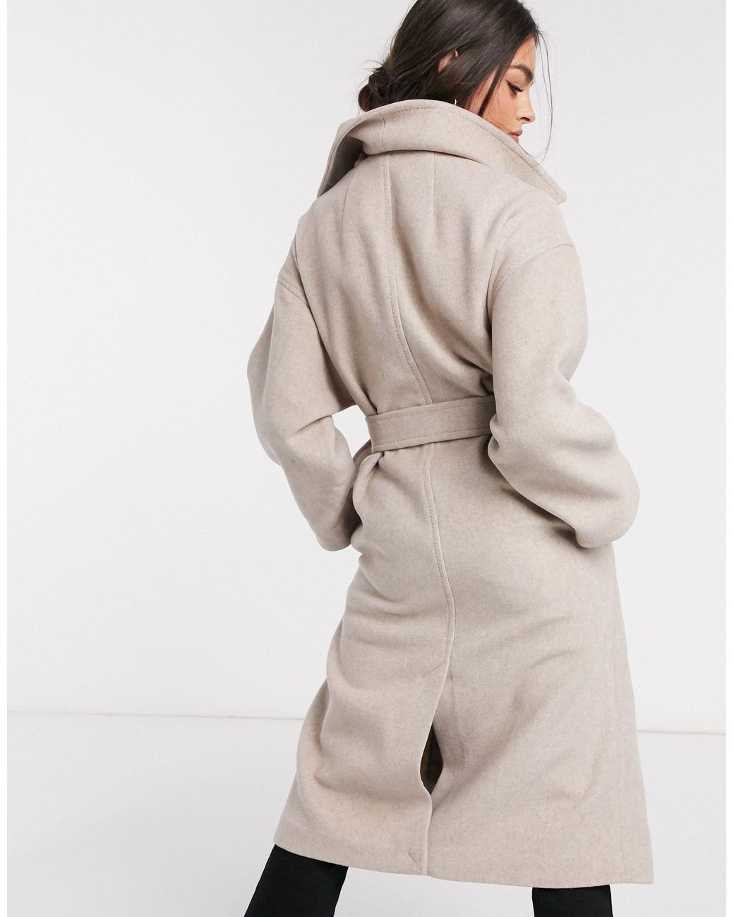 & Other Stories Wool Belted Coat in Natural | Lyst Canada