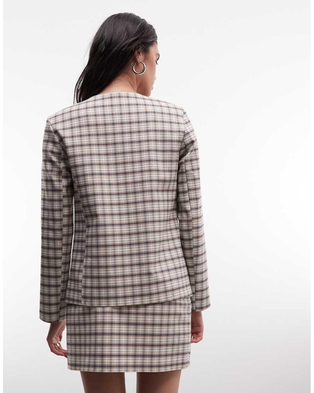 ASOS Gray Tailored Collarless Jacket