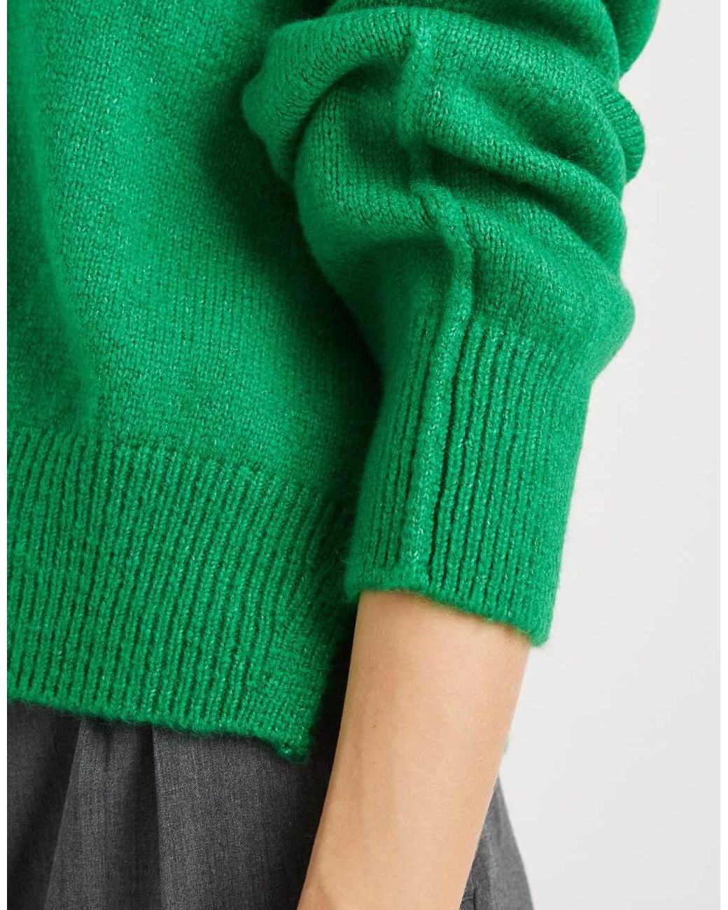 ASOS Green Boxy Crew Neck Jumper With Side Split Detail