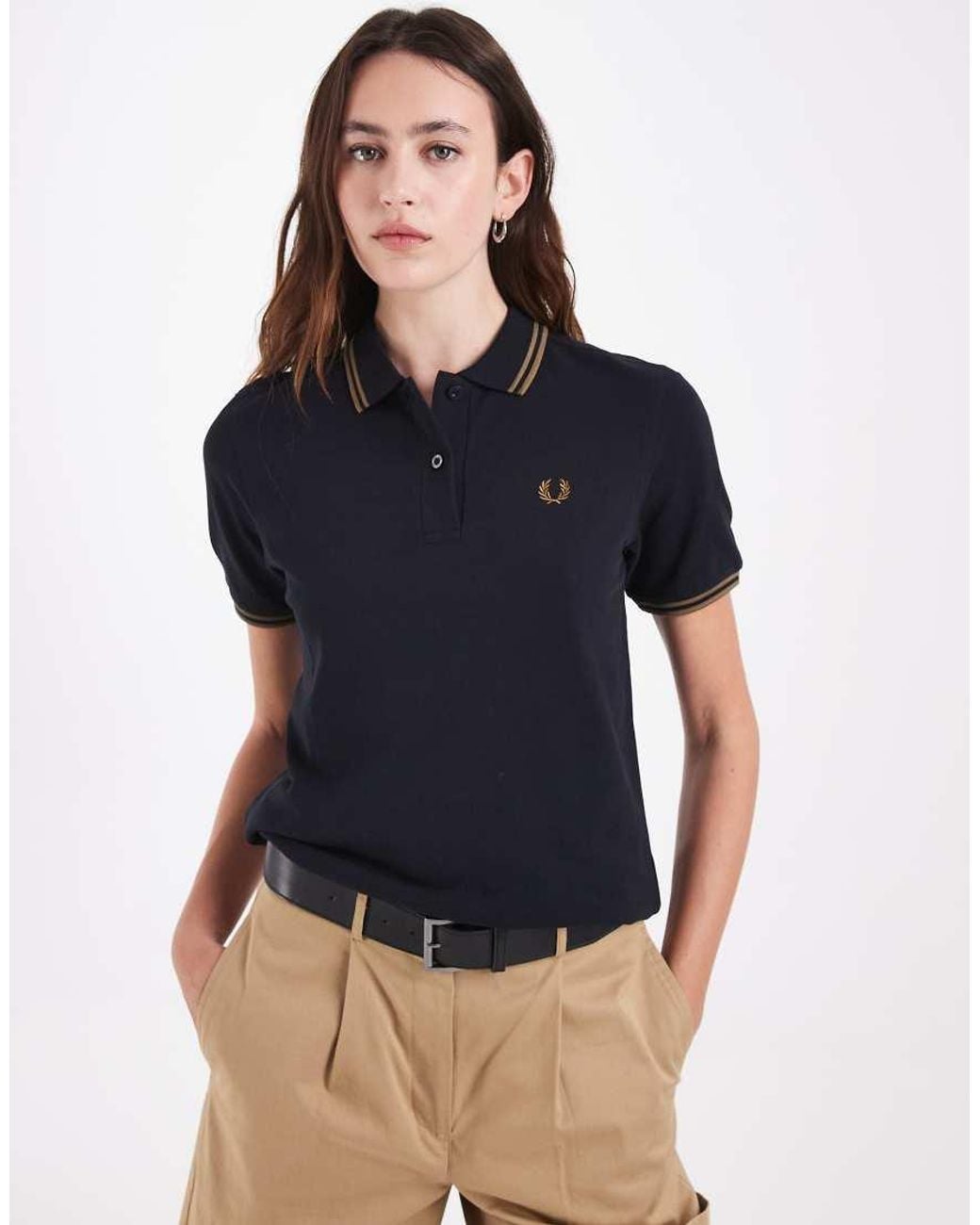Fred Perry Blue Short Sleeve Twin Tipped Logo Polo Shirt