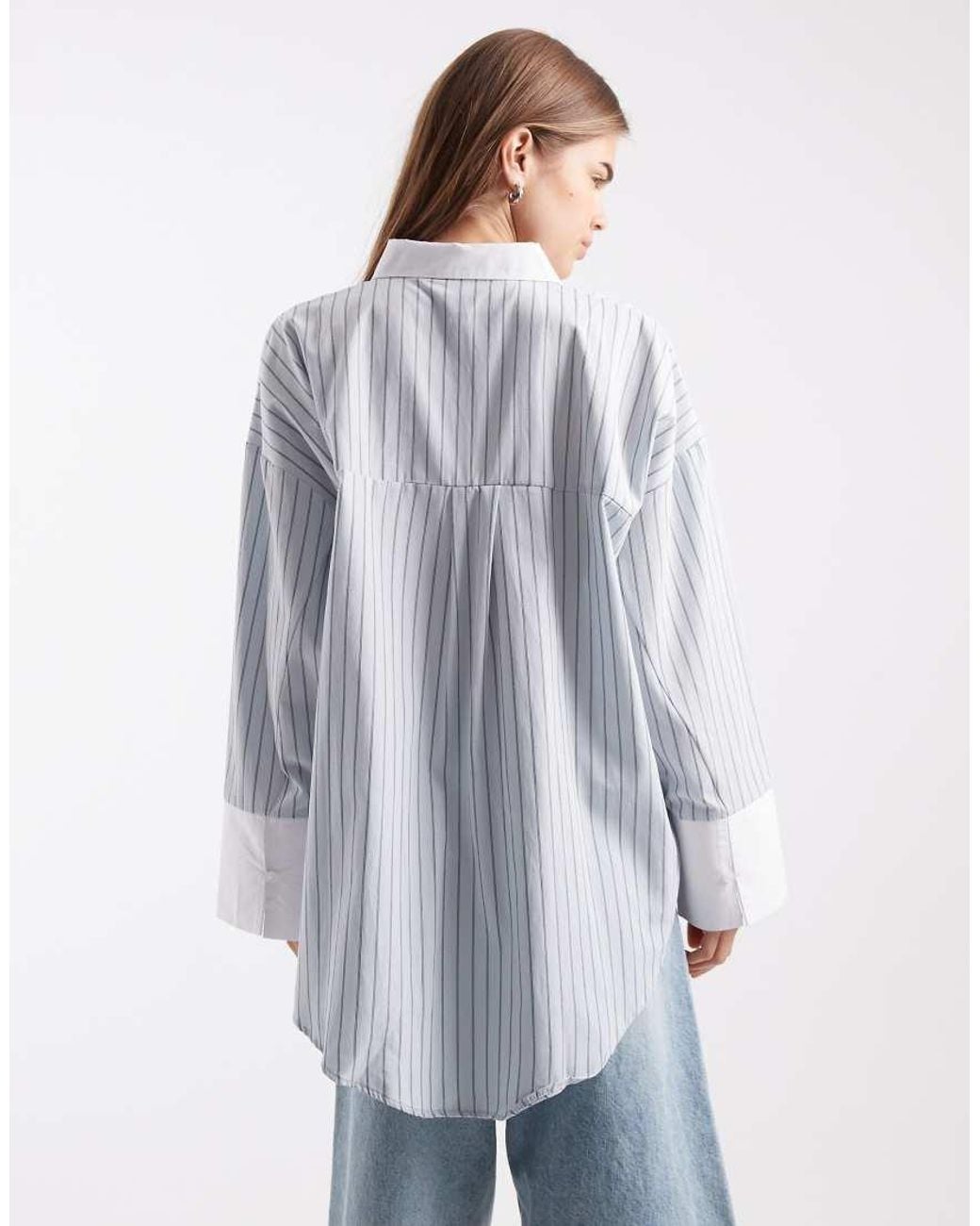ASOS Gray Oversized Contrast Cuff Shirt Co Ord