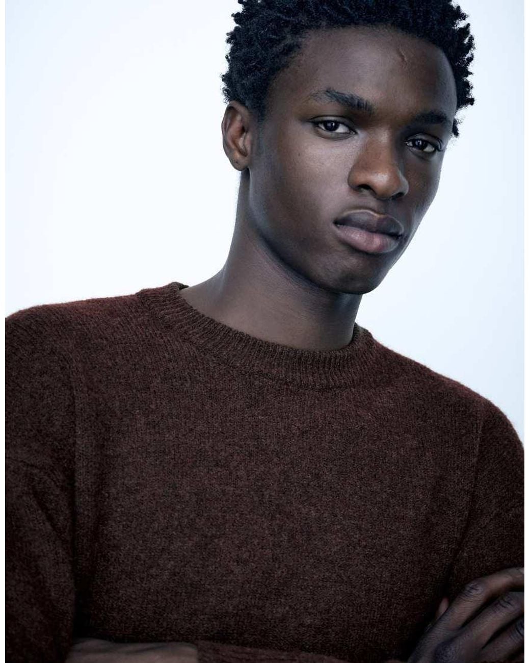 Pull&Bear Red Basic Round Neck Jumper for men