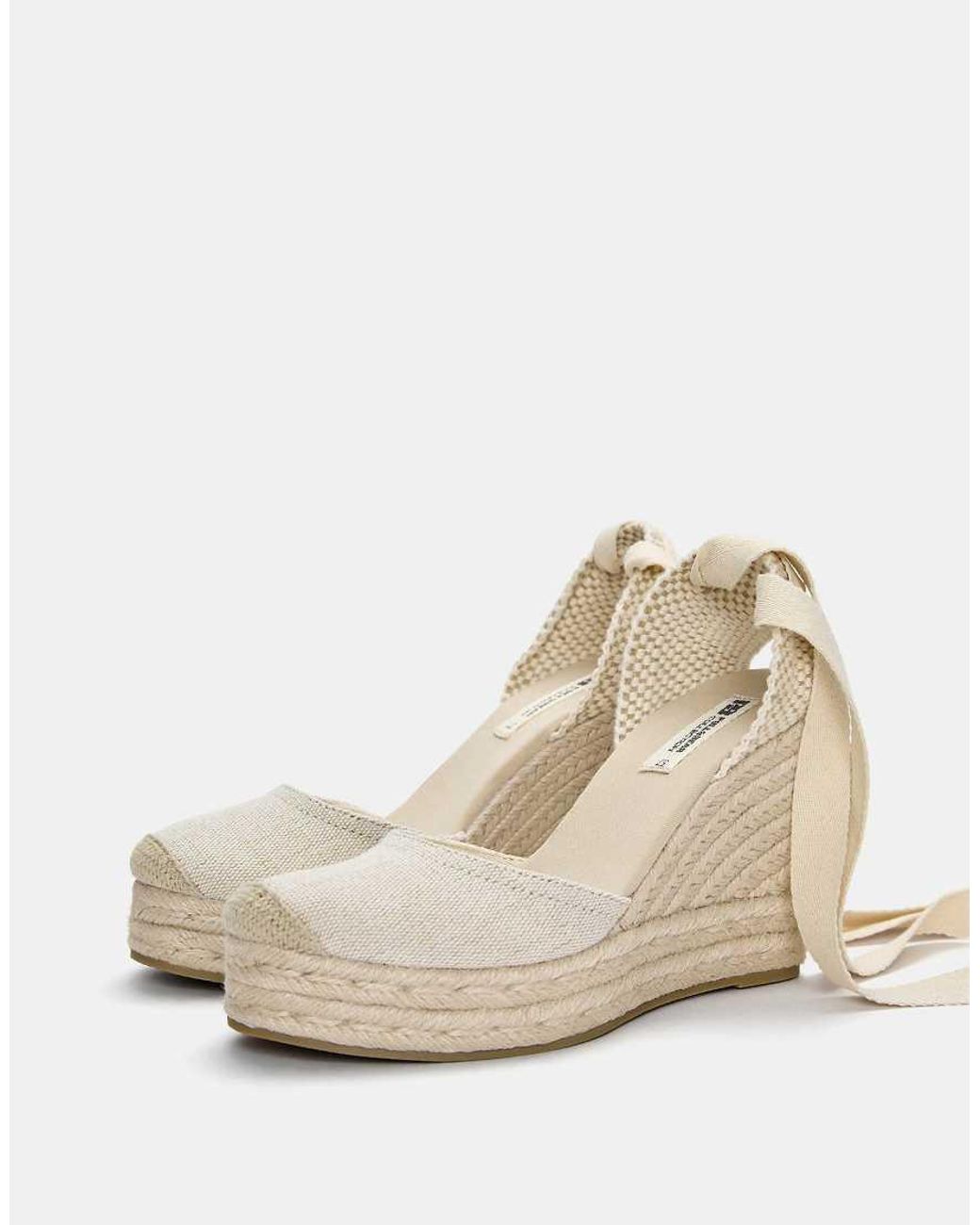 Pull&Bear Natural Espadrille Wedges