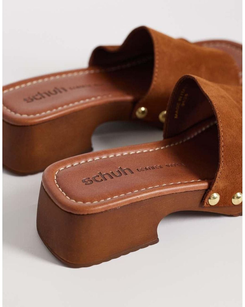 Schuh Brown Verity Studded Heeled Clog