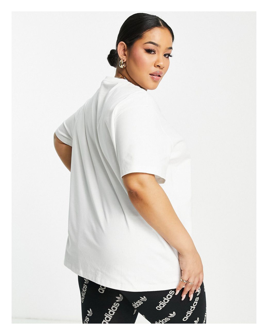 Camiseta blanca básica con logo en el centro de adidas Originals de color  Blanco | Lyst