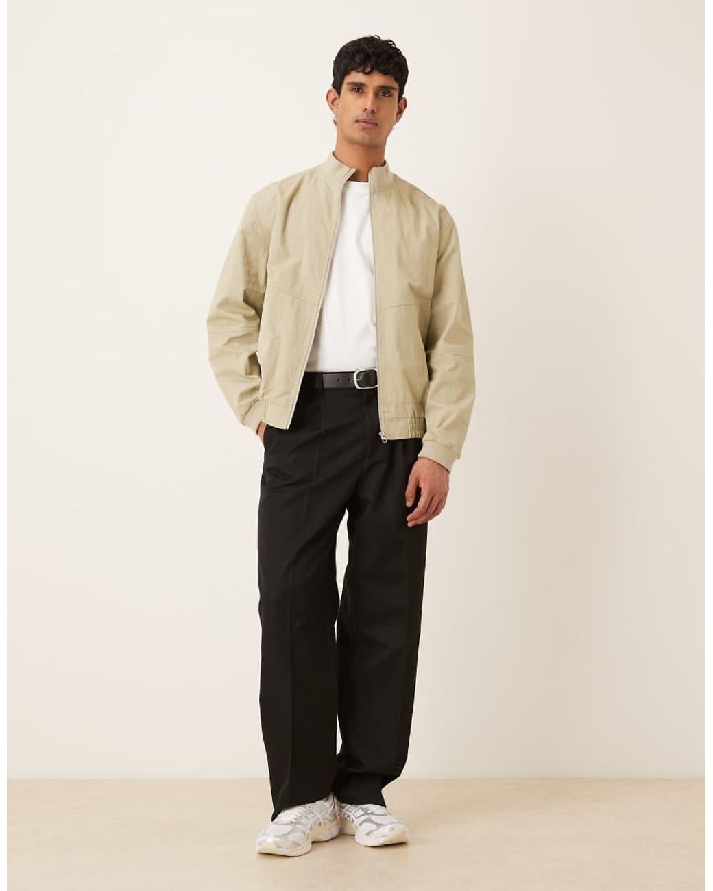 ASOS Natural Oversized Bomber Jacket for men