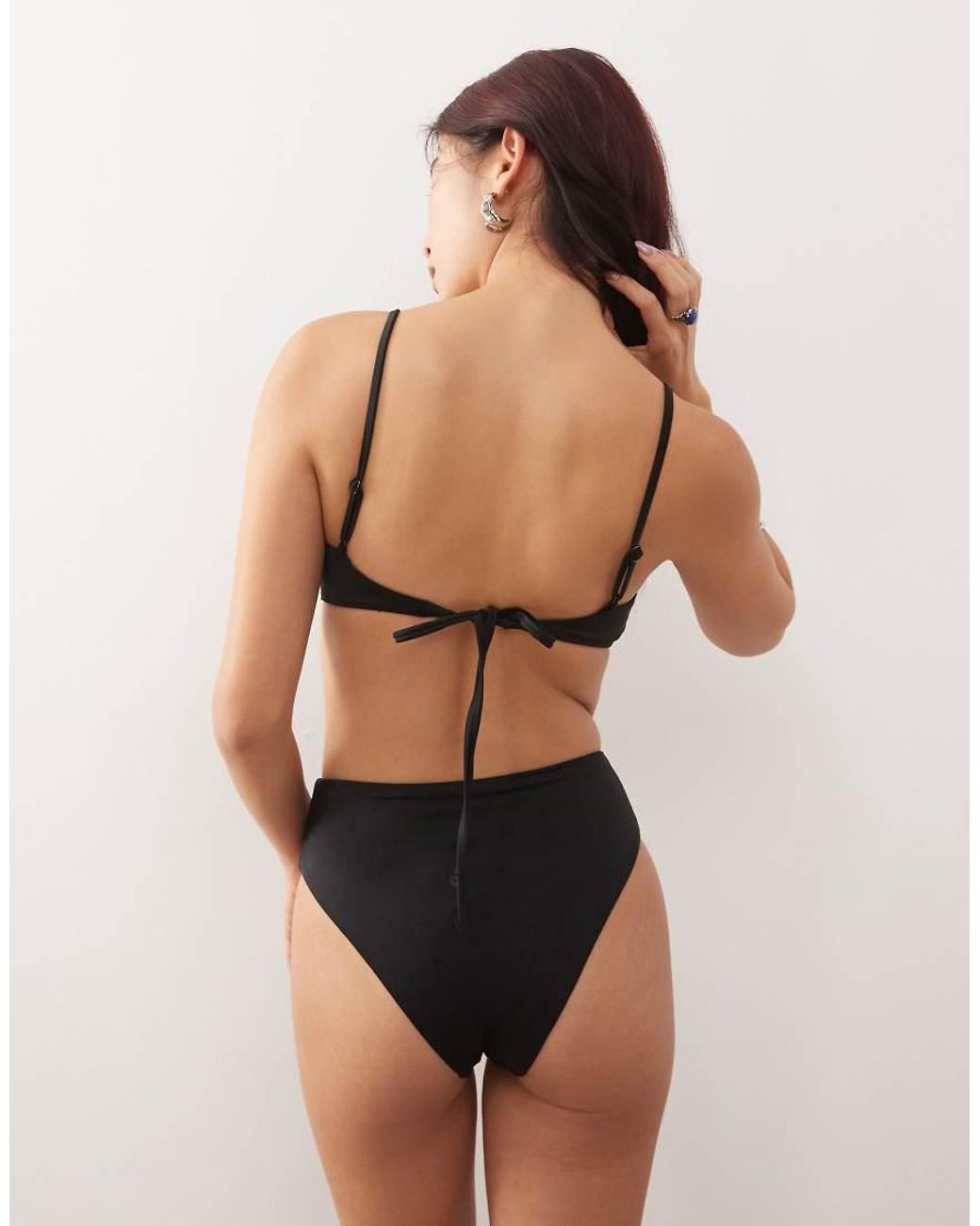 Weekday Black Mix & Match Scoop Neck Bikini Top