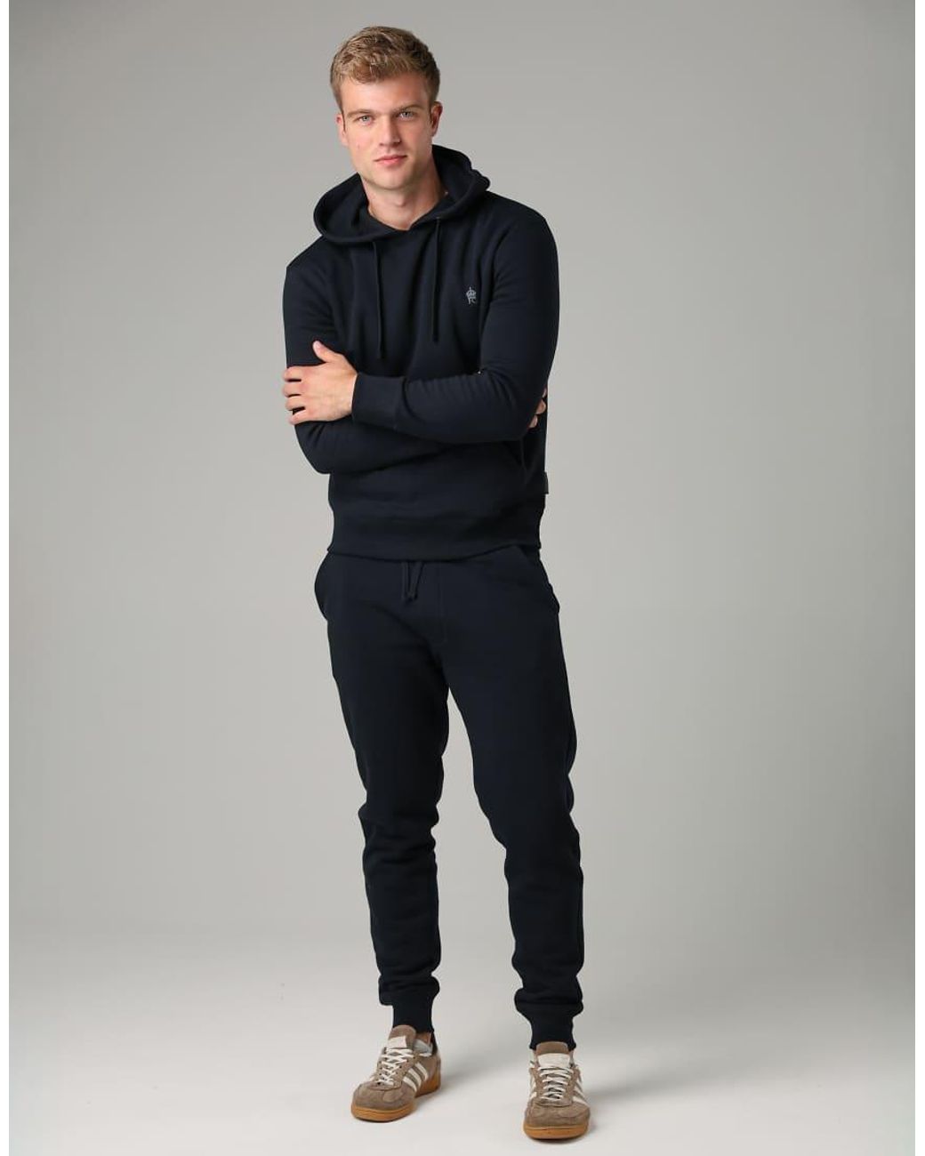 French Connection Blue Cotton Blend Hoody for men