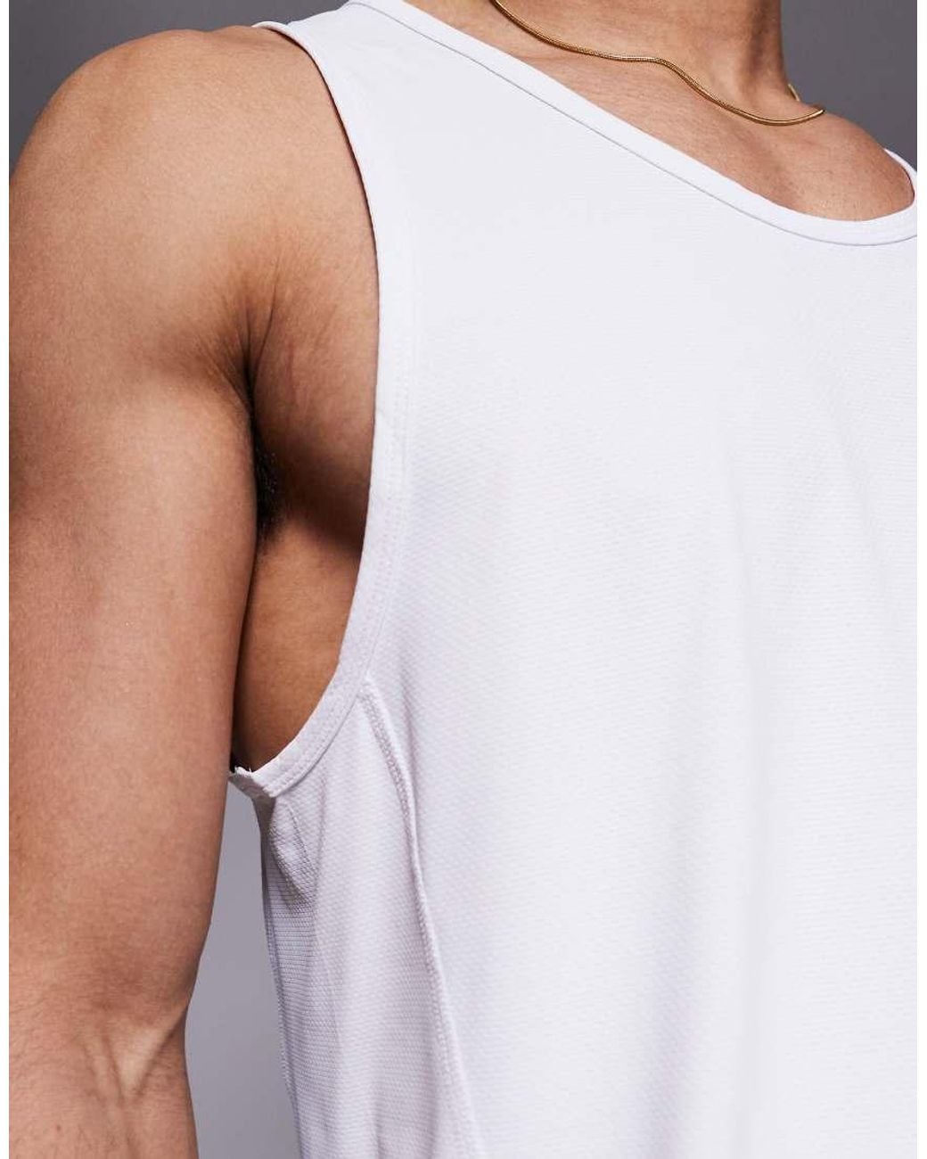 4505 White Icon Training Vest With Racer Back for men