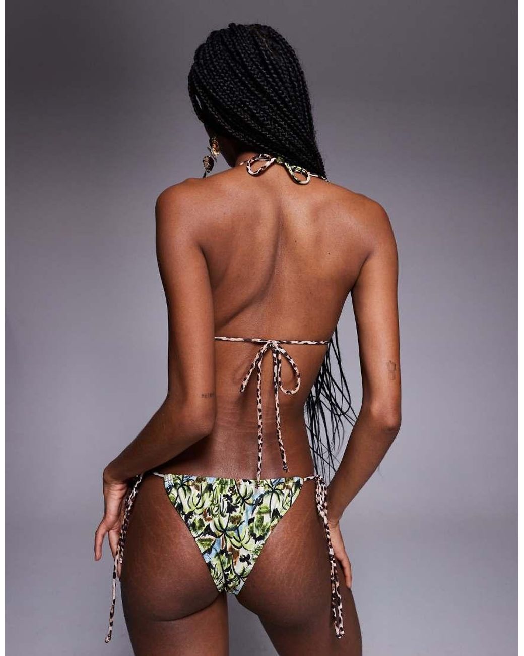 Candypants Brown Animal Print Tieside Bikini Bottom