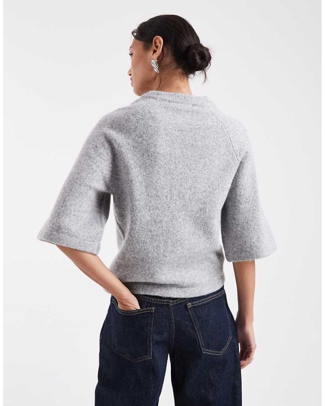 Threadbare Gray Short Sleeve Knitted T-Shirt