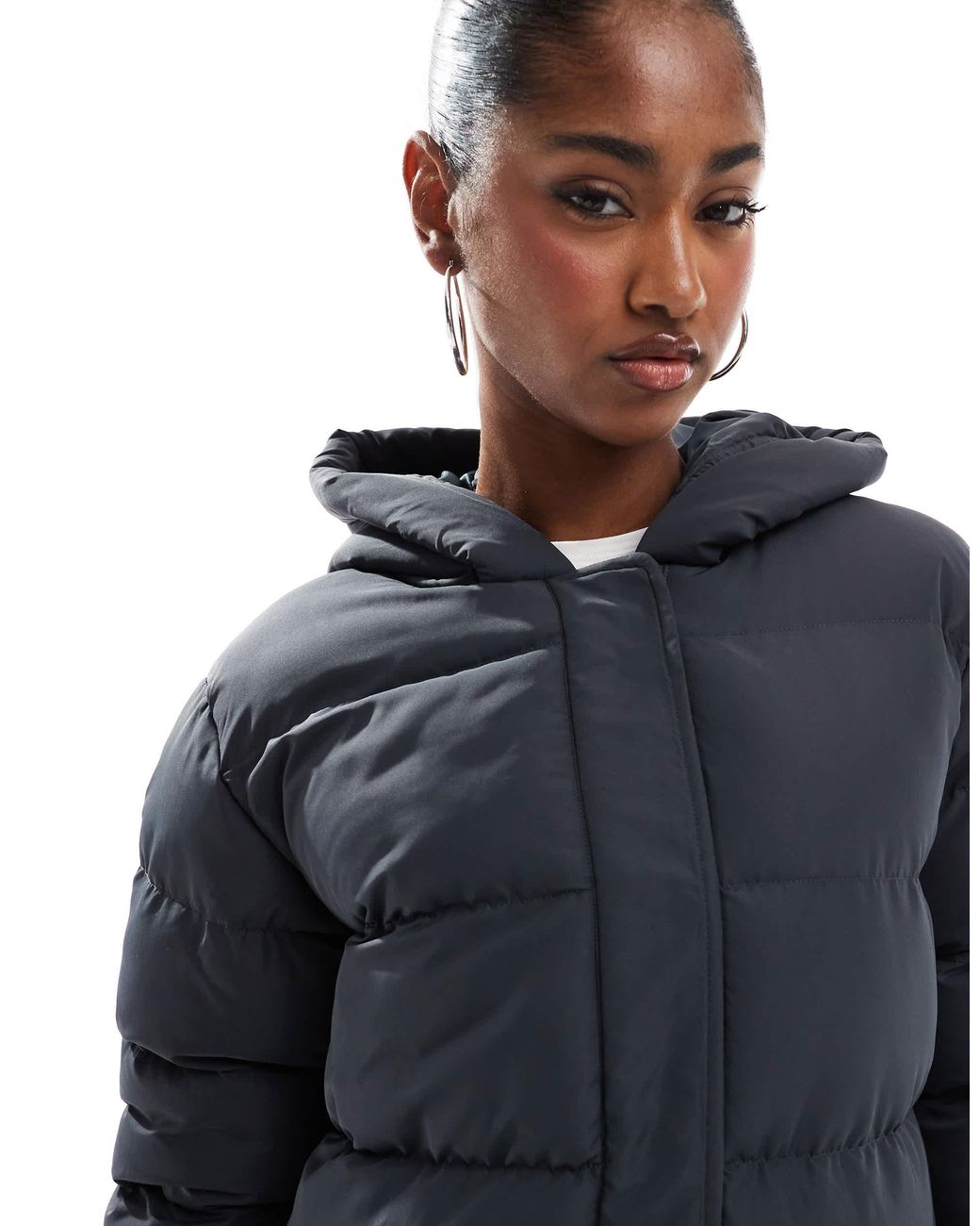 Threadbare Blue Mid Length Puffer Jacket