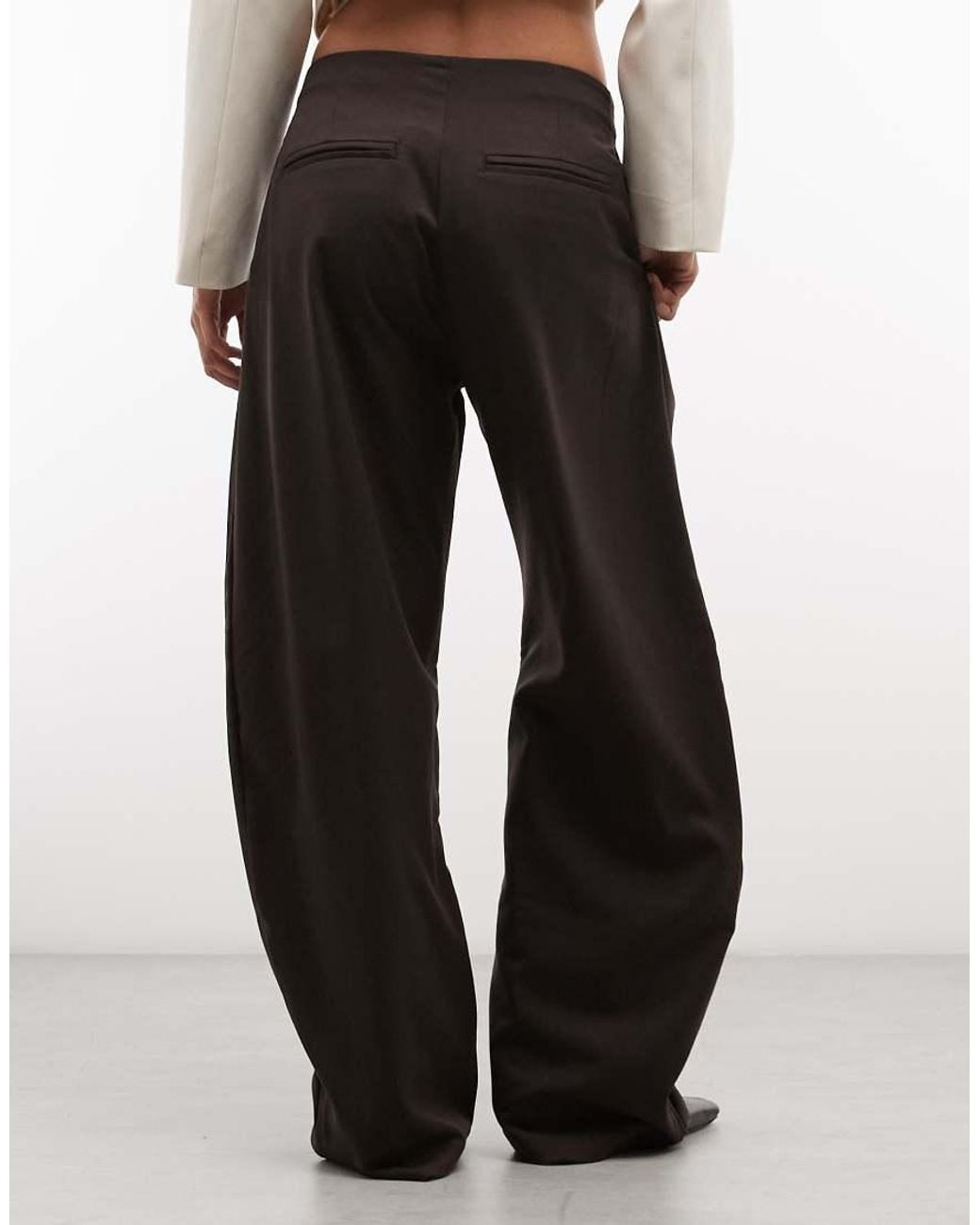 Monki Black Tailored Pleated Balloon Trousers