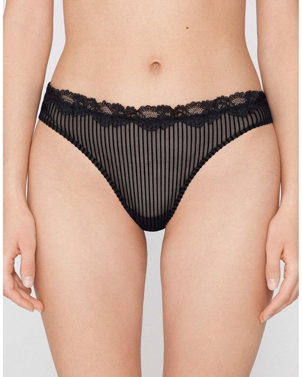 Tezenis Black Glam Rib Brazilian Briefs