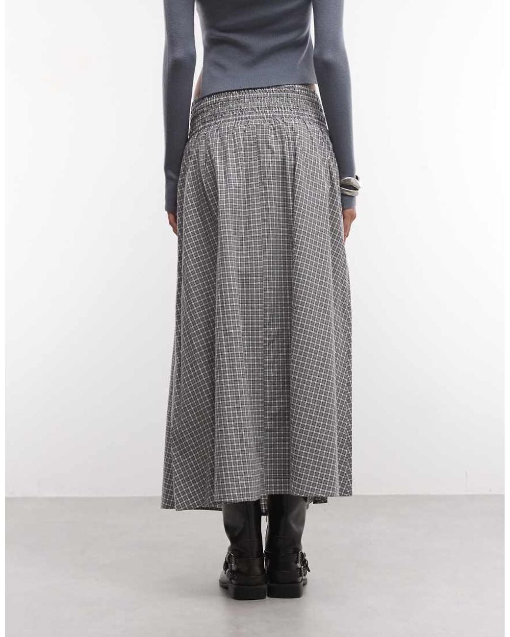 Collusion Gray Elasticated Waist Maxi Skirt