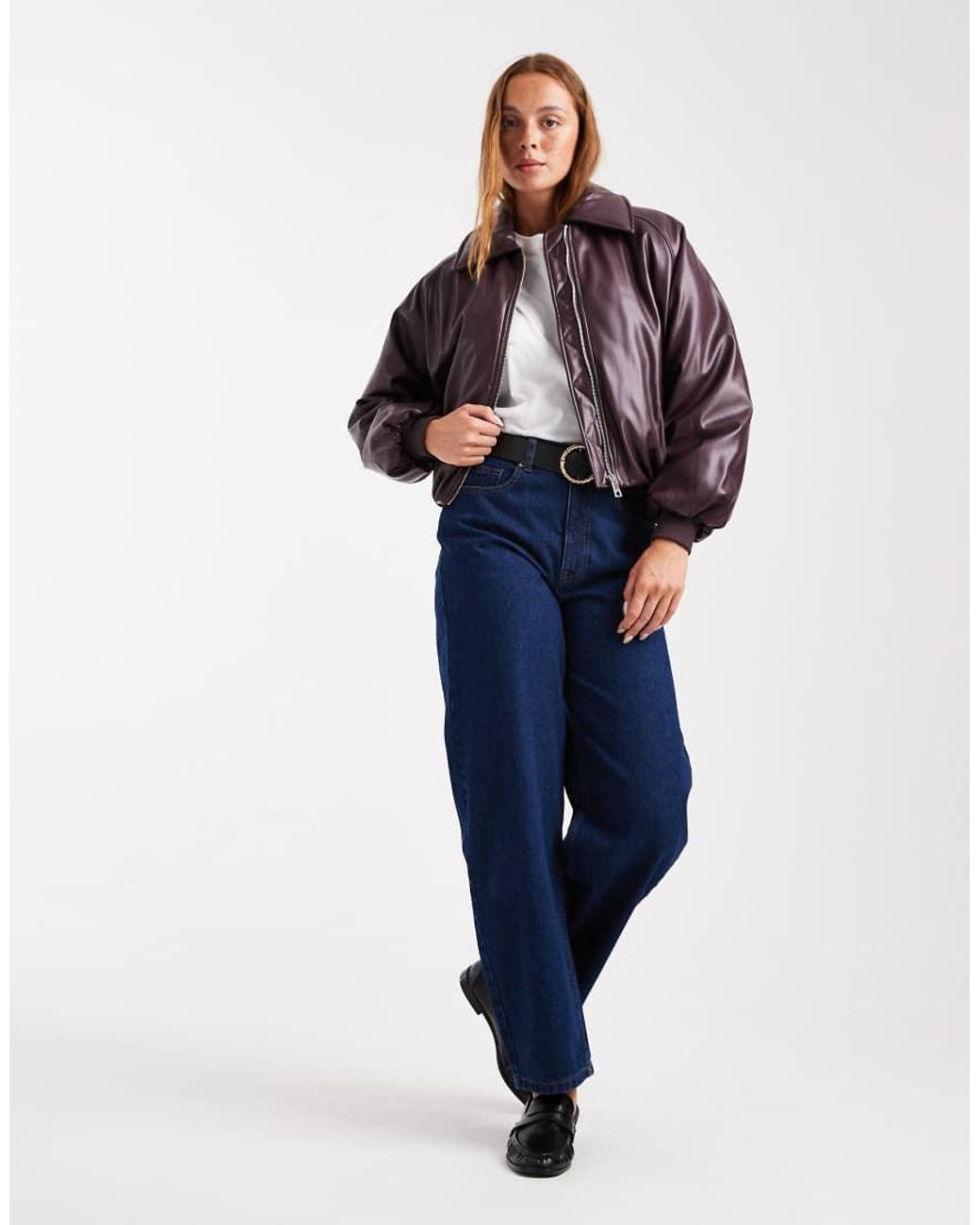 Cotton On Purple Faux Leather Puff Jacket