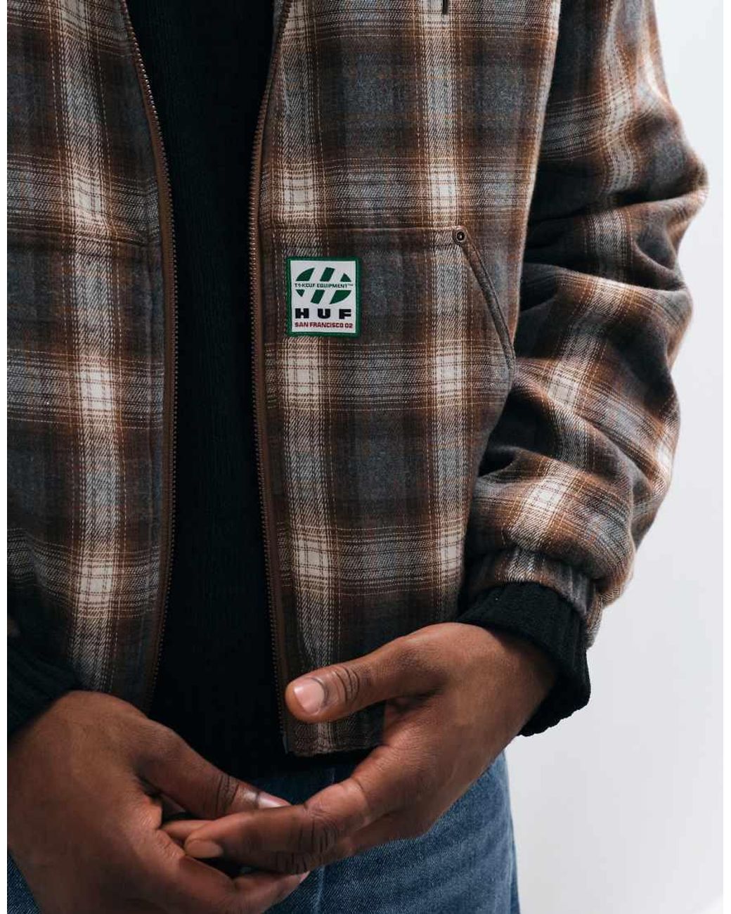 Huf Blue Durango Hooded Work Jacket for men