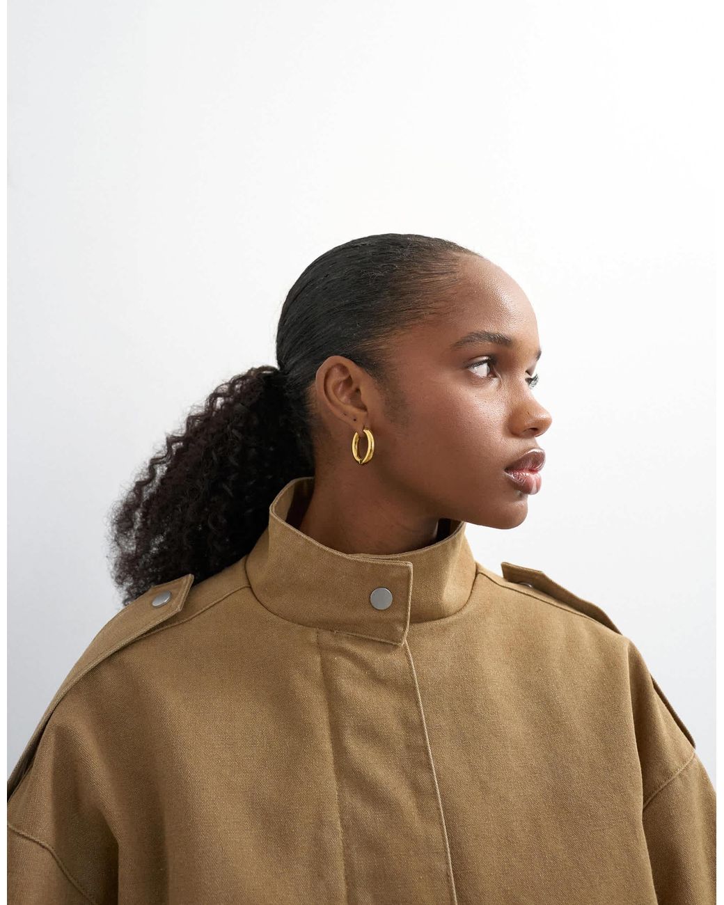 TOPSHOP Natural – kurze baumwoll-bomberjacke