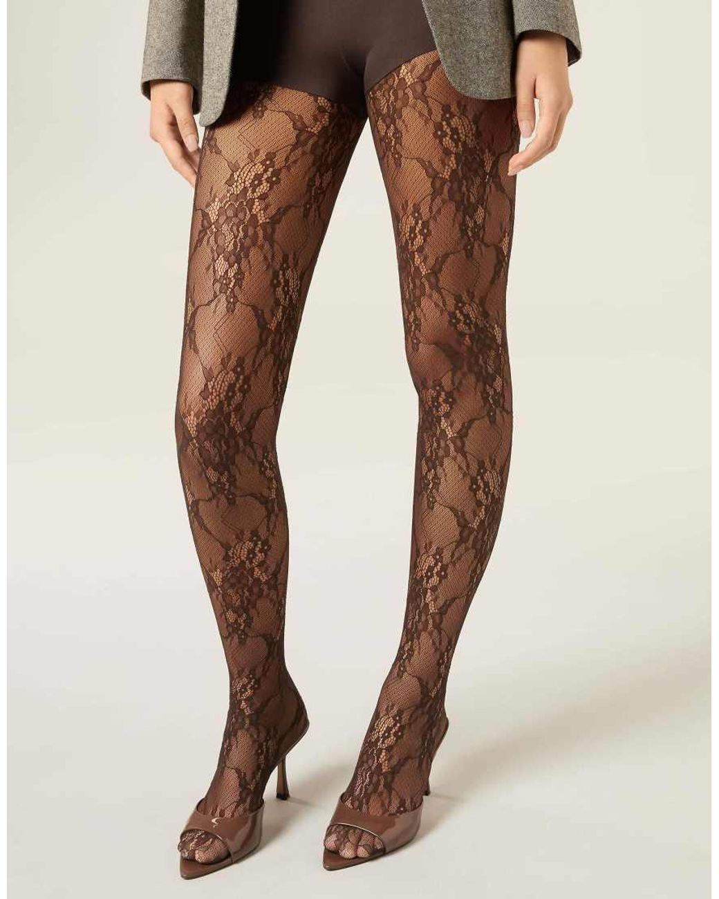 Calzedonia Natural Floral Lace Tights