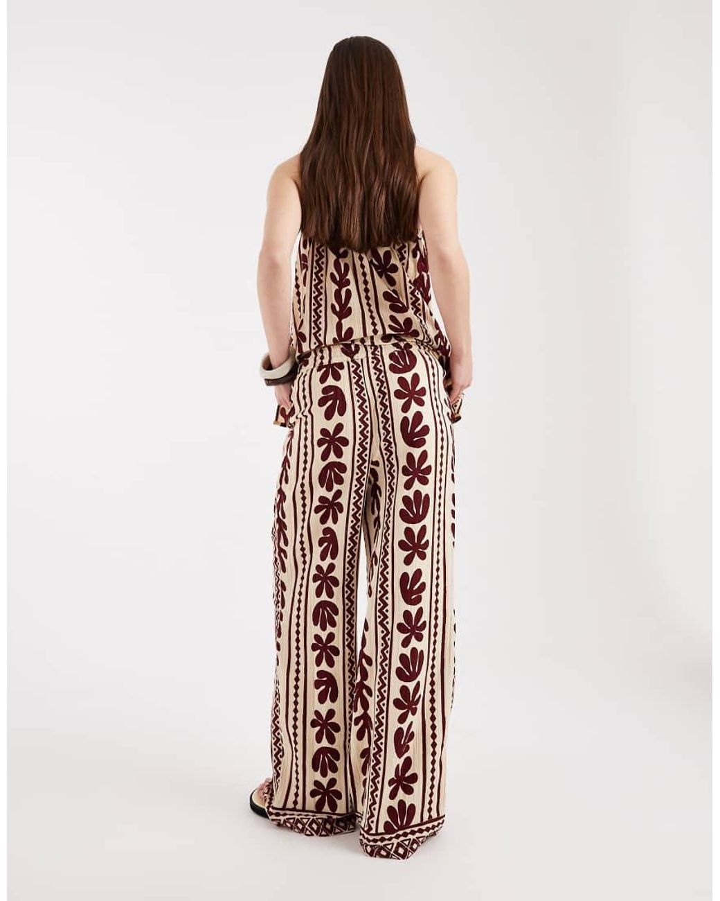 New Look White Co-ord Patterned Trousers