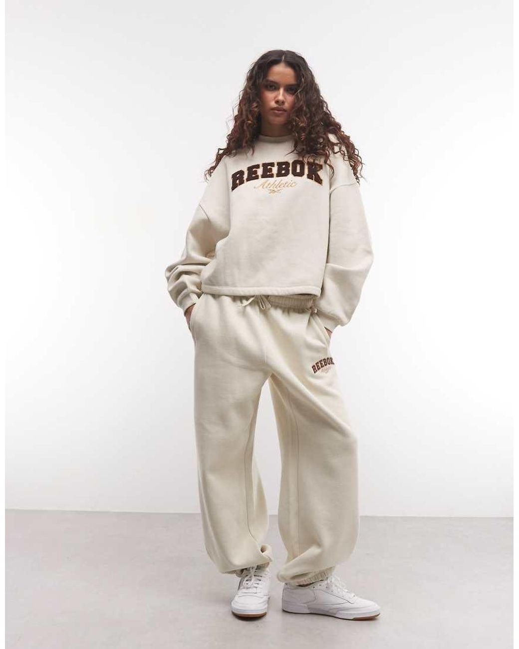Reebok Natural Elevated Athletic Mock Neck Fleece Sweatshirt