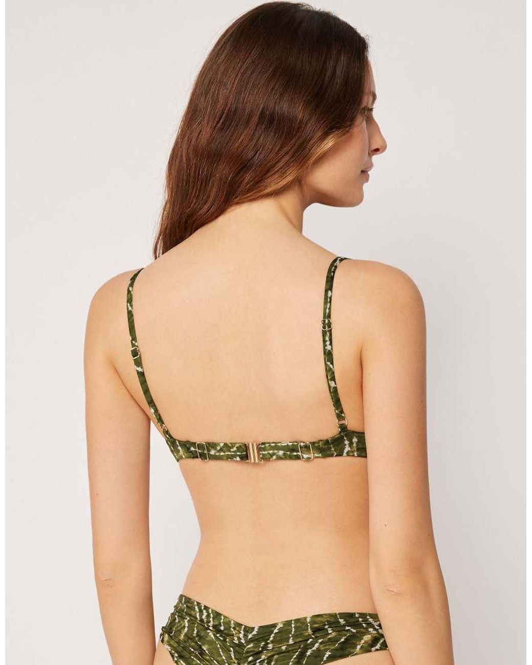 Calzedonia Green Fuller Bust Balconette Bikini Top Natural Tie-Dye