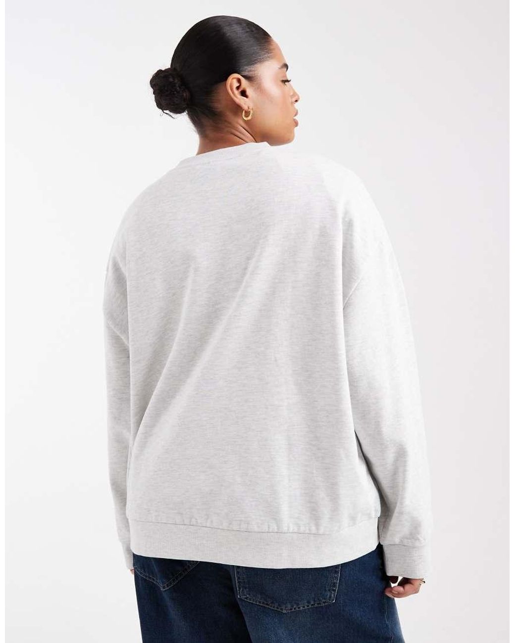 ASOS White Asos Design Curve Oversized Sweatshirt With Pilates Studios Graphic