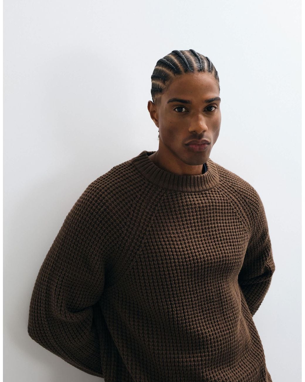 Collusion Gestrickter boxy-pullover in Brown für Herren